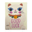Raspberry Blossom Mini Good Luck Cat Shaped Card