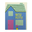 Mini New Home Card Colourful House Shaped Raspberry Blossom Greeting Card