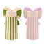 Raspberry Blossom Set of 2 Candlestick Holders With Bow