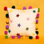 Tufted Stars Cushion with Pom Poms (XM11554)