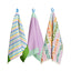 Raspberry Blossom Set of 3 Cotton Printed Tea Towels with Hanging Loop (RB121)