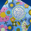 Raspberry Blossom Mini Birthday Card  Blue Retro Floral Detail
