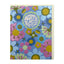 Raspberry Blossom Mini Birthday Card  Blue Retro Florals Pattern