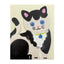 Cute Black And White Kitten Shaped Mini Greeting Card