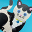 Cute Black And White Kitten Shaped Mini Greeting Card Detail