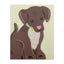 Cute Chocolate Brown Puppy Shaped Mini Greeting Card