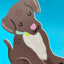 Cute Chocolate Brown Puppy Shaped Mini Greeting Card Detail