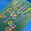 Raspberry Blossom Mini Thinking Of You card Colourful Rainbow Lettering Detail