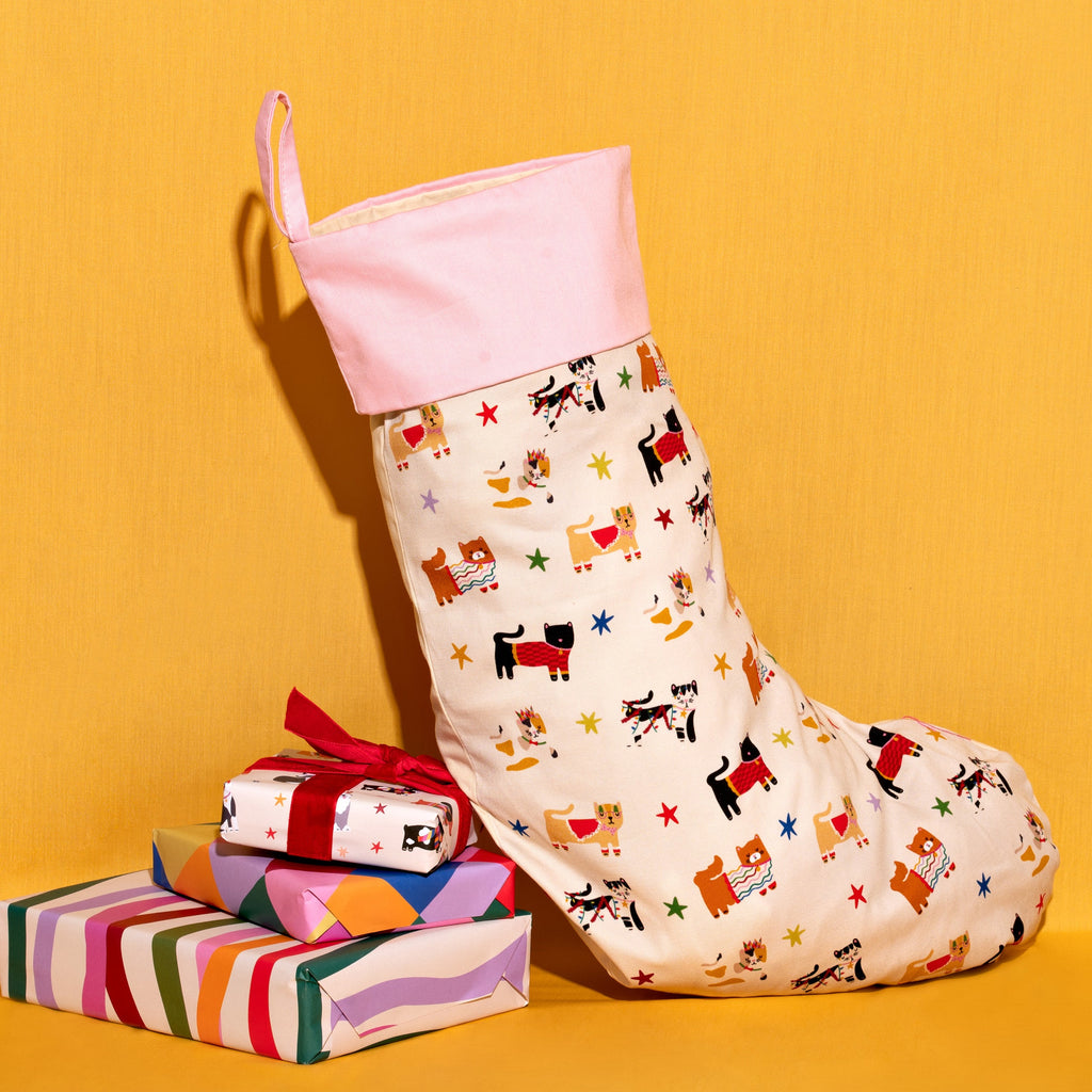 Cat Stocking 'Santa Paws Stop Here'