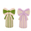 Raspberry Blossom Set of 2 Candlestick Holders With Bow