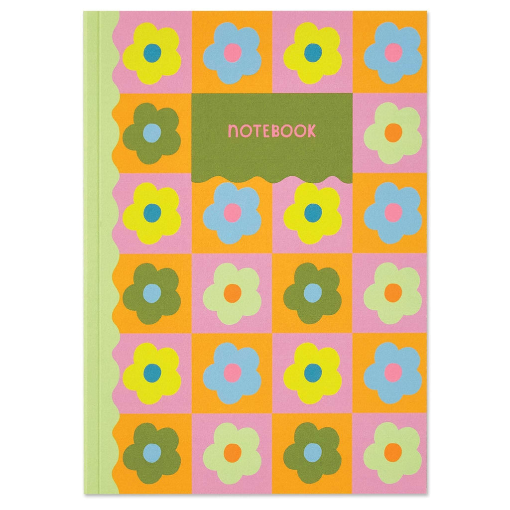 Flower Power Olive Plain Notebook