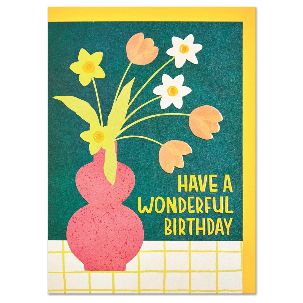 Have a Wonderful Birthday' Daffodils and Tulips