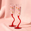 Set of 2 Wavy Stem Flute Glasses (XM11544)