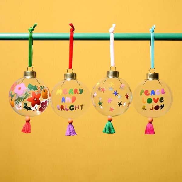 Set of 4 Glass Baubles