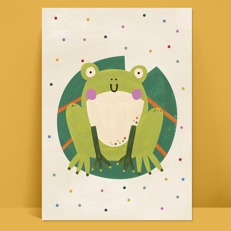 Cute Frog Illustration Childrens Print